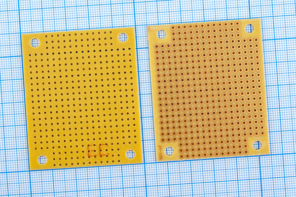 плата монтаж\ 60x50\2,54\одностор\4отв\PCB-105\