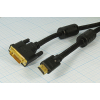 шнур шт HDMI-шт DVI\ 3,0м\Au/пл\чер\фильтр\Cally