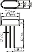 Резонатор кварцевый в корпусе HC49S с заземлением основания